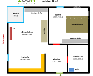 PRENÁJOM - 2 izbový byt s loggiou, podlahovým kúrením a park. miestom