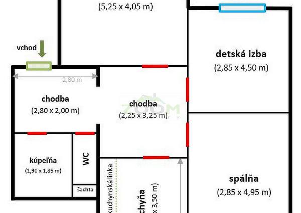 ul. Čergovská – Priestranný 3 izbový byt s loggiou, 81m2