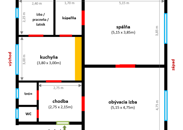 Pavlovičovo nám. - veľkometrážny 2,5 izbový tehlový byt, 72m2