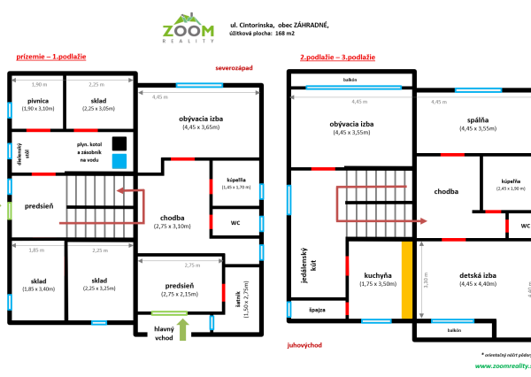 Obec Záhradné - dvojposchodový tehlový RD s veľkou záhradou