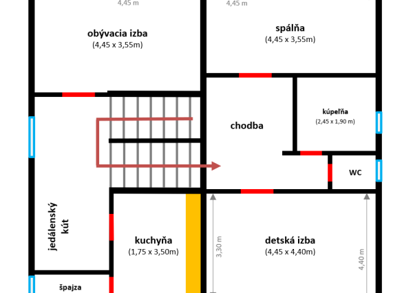 Obec Záhradné - dvojposchodový tehlový RD s veľkou záhradou
